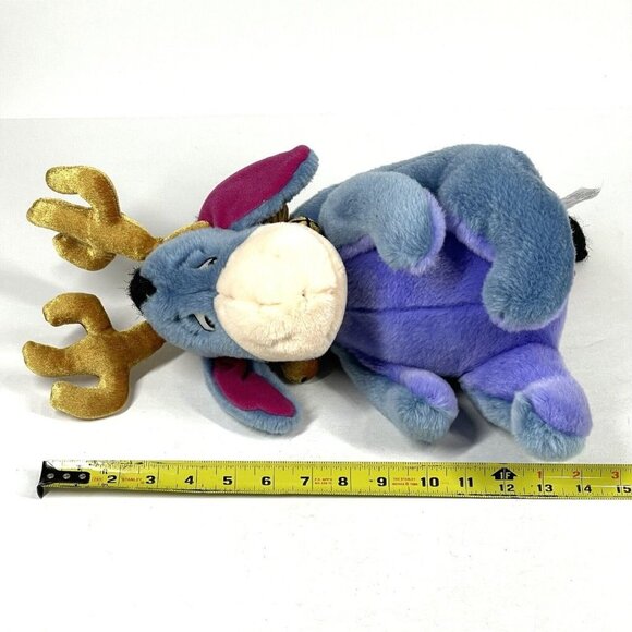 Disney Store Eeyore Plush Reindeer w Antlers Christmas Jingle Bells Exclusive - Picture 11 of 13